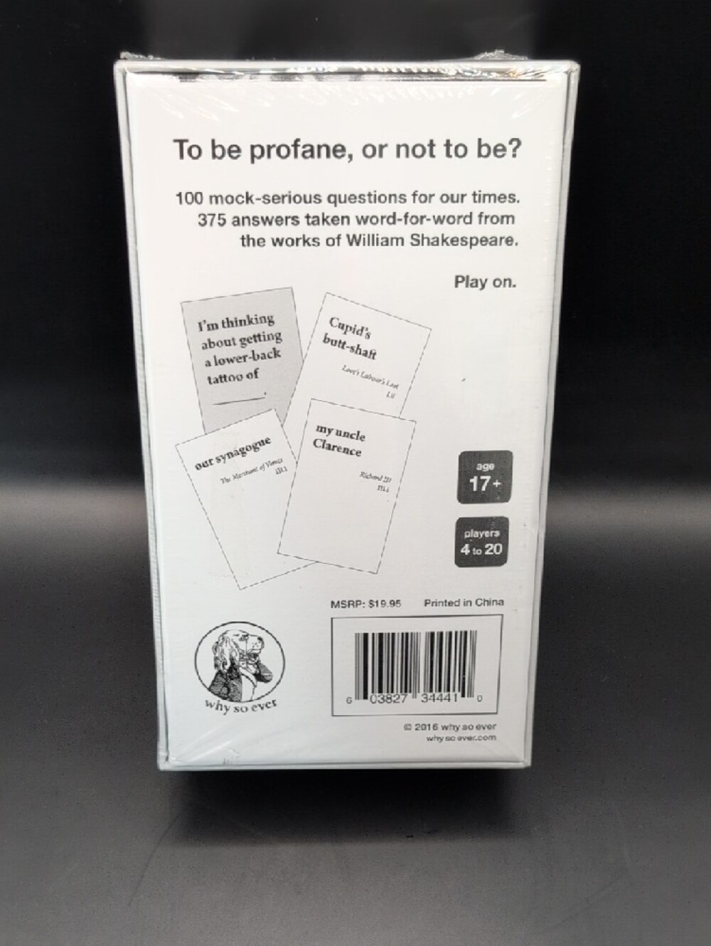 Bards Dispense Profanity Literary Party Card Game Shakespeare Themed - Picture 3 of 3